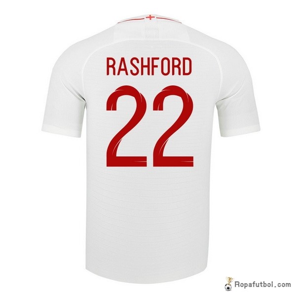 Camiseta Inglaterra Replica Primera Ropa Rashford 2018 Blanco